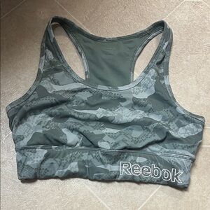 Reebok Women's Camouflage Sports Bra - Green and Gray